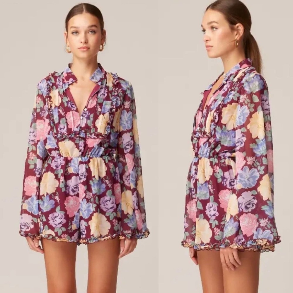 NWT Keepsake The Label Blinded Playsuit in Plum Waterlily